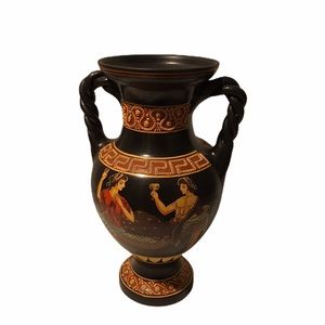 PARIS & HELEN RED FIGURE AMPHORA Vintage VASE.
